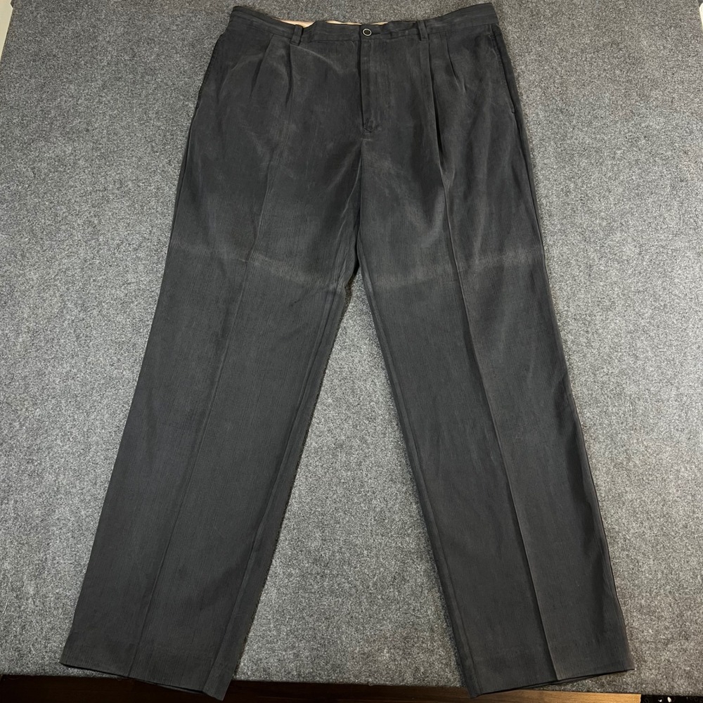 Tommy Bahama Mens 38x31 Black Silk Bamboo Blend Pleated Dress Pants 38XUFN